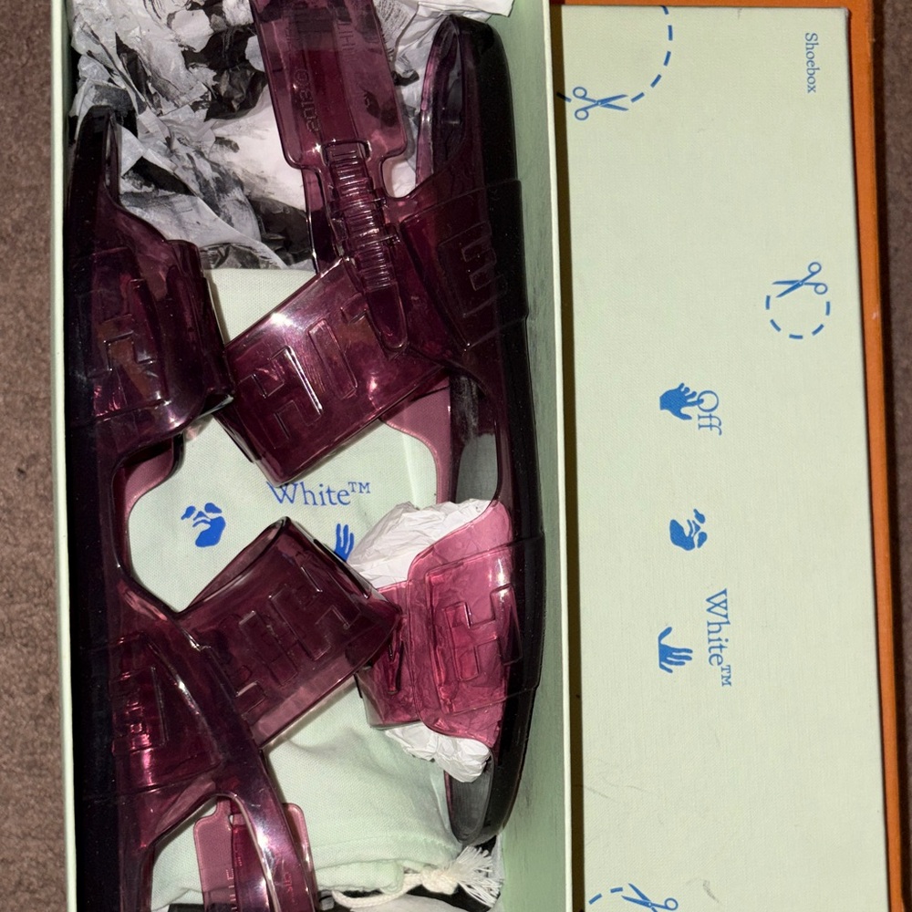 Off-White Purple Transparent Sandals - image 2